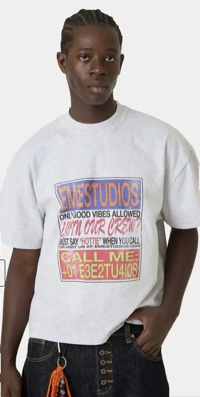 Eme Studios By Your Name Heather Grey Oversized Tee Medíum